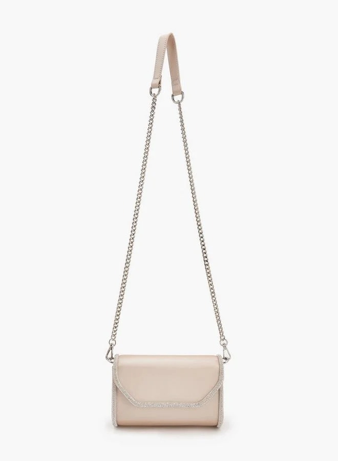 Flora Bella By Shoexpress Flora Bella Embellished Crossbody Bag With Chain Strap Ramadan Collections